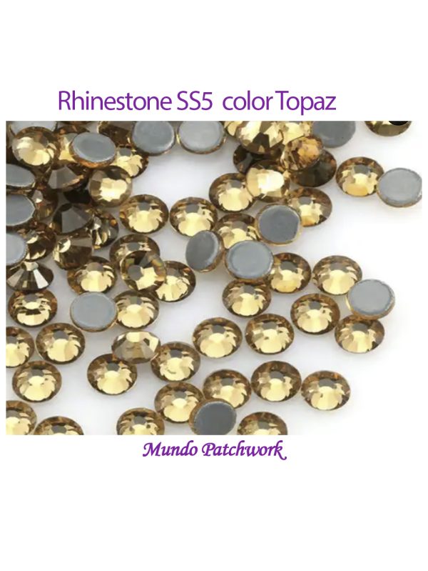 Hot Fix Rhinestone SS5 color topaz (dorado) (1,7mm) x 1440 unid