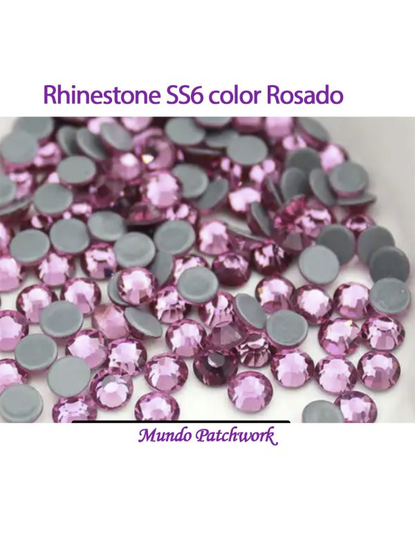 Hot Fix Rhinestone SS6 color rosado (1,9mm) x 1440 unid