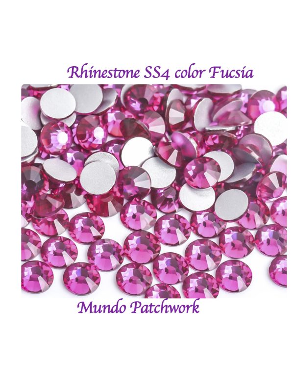 Hot Fix Rhinestone SS4 color fucsia (1,5mm) x 1440 unid