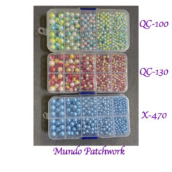 Caja perlas son 840 unid.en 5 medidas, para intervenir ropa, bolsos, etc se venden por caja