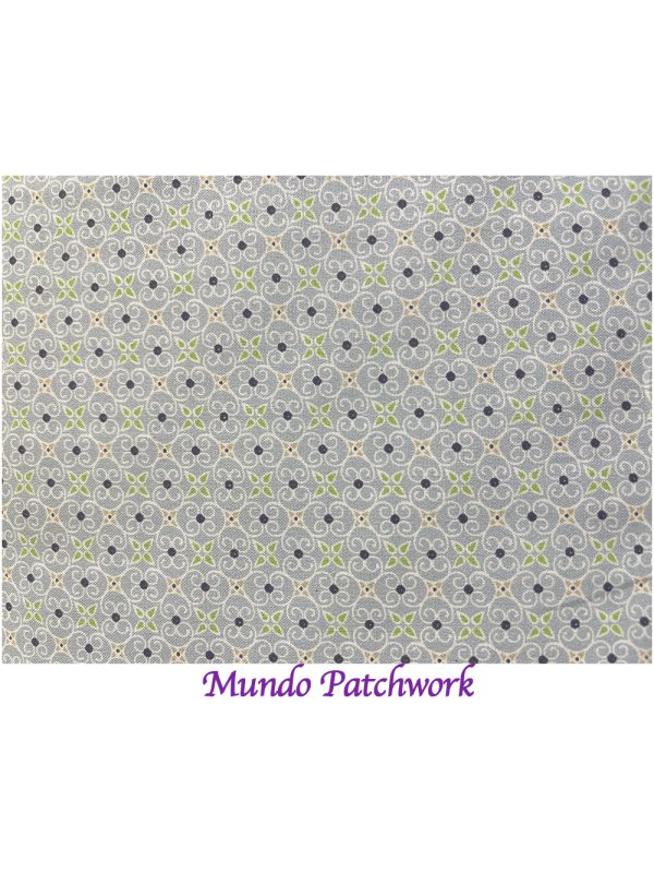 Tela T05040 100% algodón, fondo celeste puntos azules, mide 1.10 mt. ancho x 30cm