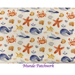 100% algodón, diseño infantil mar