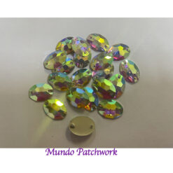 Brillos 17901 tornasol ovalados, 20 unid, trae orificios para coser, miden 13 x 18mm