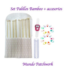 Kit para tejer + marcadores puntos + regla palillos y cuenta puntos