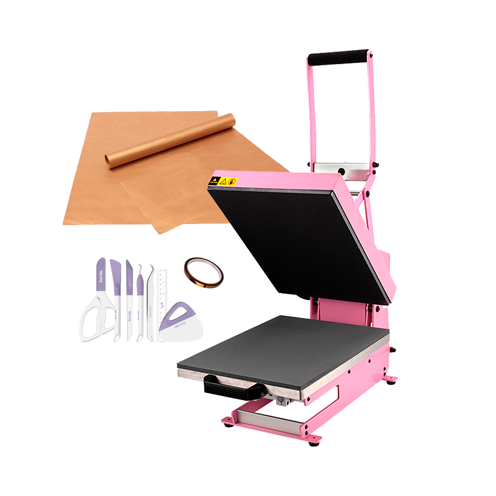 Estampadora Plana HobyPress 22x30cm + Teflon + Herramienta Nicapa + Cinta Térmic