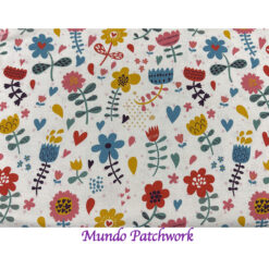 100% algodón, diseño flores