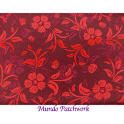 100% algodón, diseño flores rojas