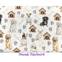 100% algodón, diseño perritos