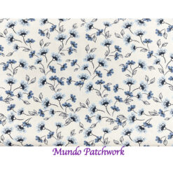 100% algodón, diseño flores, fondo blanco