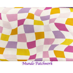 100% algodón, cuadrados ondeantes