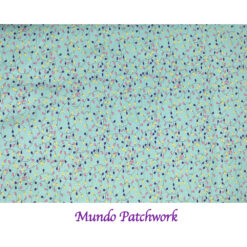 100% algodón, fondo turquesa diseño flores