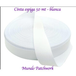 Rollo cinta espiga color blanco 25mm x 50 mt