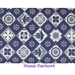 100% algodón, diseño cuadrados con diseño color azul