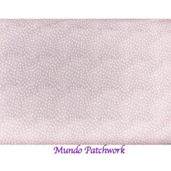 100% algodón, diseño gotas blancas, fondo rosado