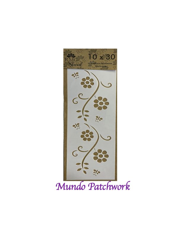 Stencil D005 de plásticos, mide 10x30cm