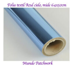 Lamina de Folia solo textil, color Azul Cielo mide 64cm ancho x 50cm