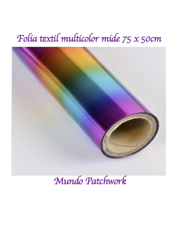 Lamina de Folia solo textil, Multicolor mide 75cm ancho x 50cm