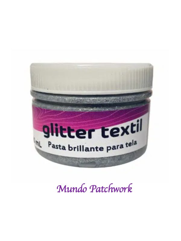 Pintura Glitter Textil 50 ml Plata