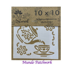 Stencil V008 de plásticos, mide 10x10cm