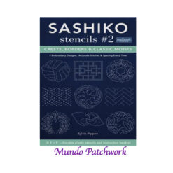 Libro de Sashiko, con 3 plantillas, incluye 9 diseños