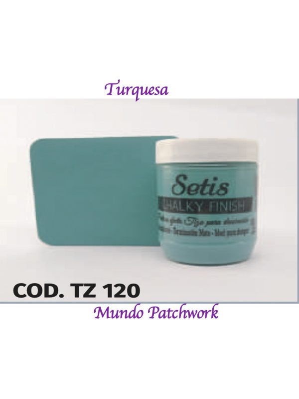 Pinturas Chalky Finish de Setis, color Turquesa, 125ml