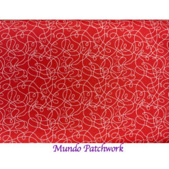 100% algodón, diseño líneas blancas fondo rojo