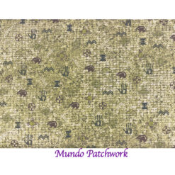 100% algodón, fondo verde, diseños varios