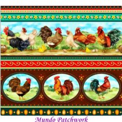 100% algodón, diseño  Gallinas