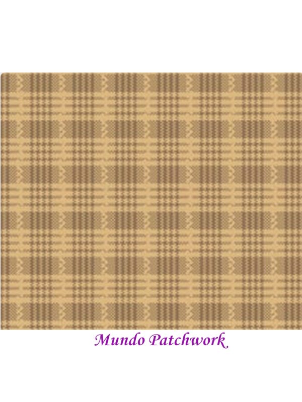 Tela ZD-79863-001, 100% algodón, diseño cuadrille, mide 1.10 mt. Ancho x 30 cm
