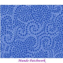 100% algodón, diseño mosaico azul