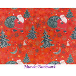 Tela NV-18560-200 - 100% algodón, diseño navideño, 1.10 mt ancho x 30 cm