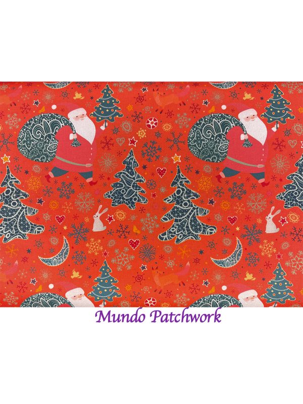 Tela NV-18560-200 - 100% algodón, diseño navideño, 1.10 mt ancho x 30 cm