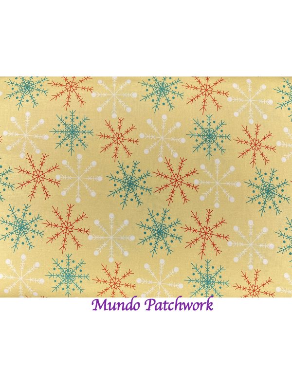 Tela NV-18560-207 – 100% algodón, diseño navideño, 1.10 mt ancho x 30 cm