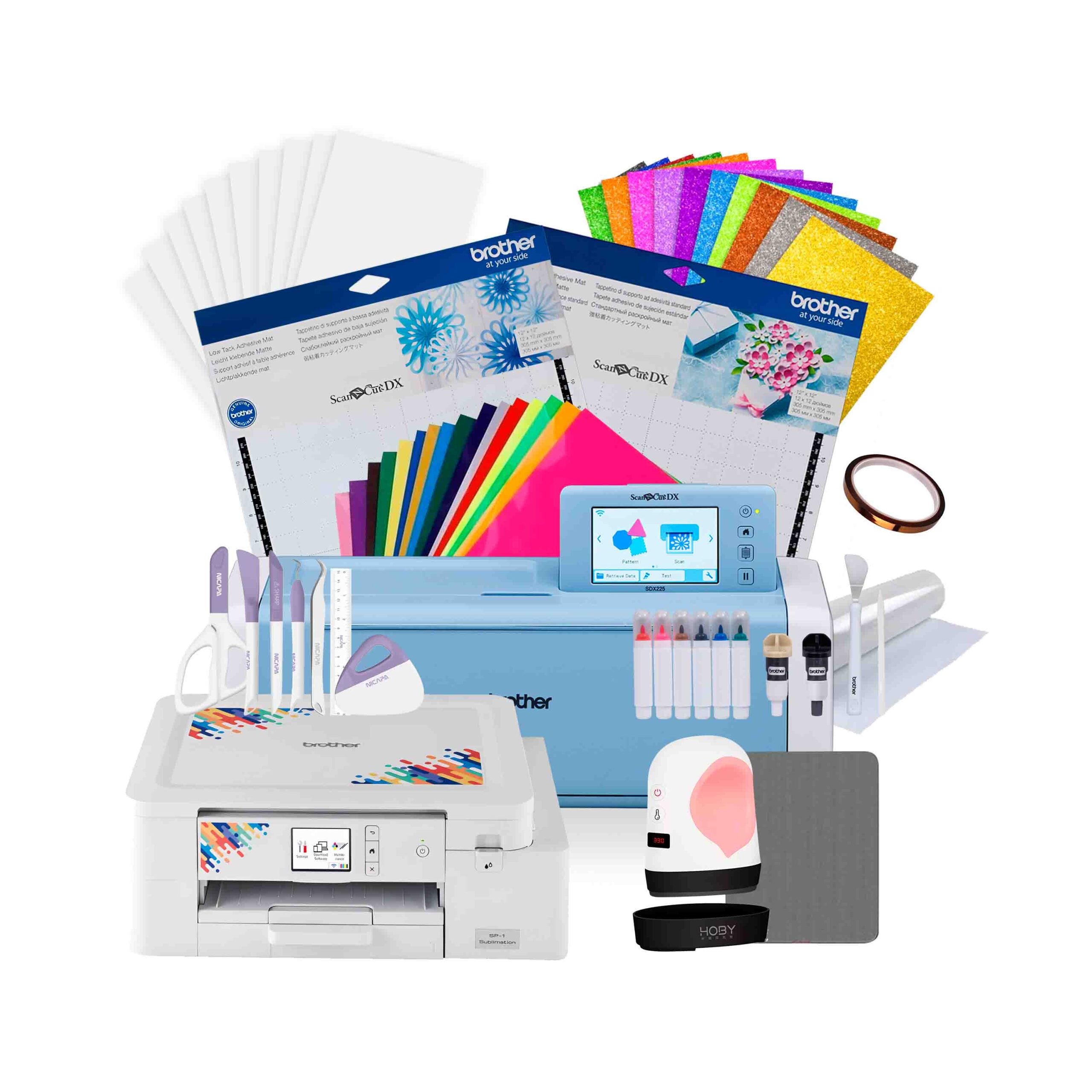 Kit Plotter de corte Scan SD225 Brother +Impresora Sublimación Brother SP01+ Mini Hoby + Herramientas Nicapa + Regalos