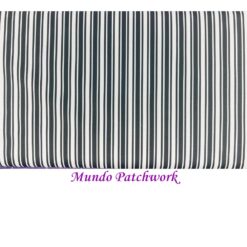 100% algodón, diseño listado negro con blanco