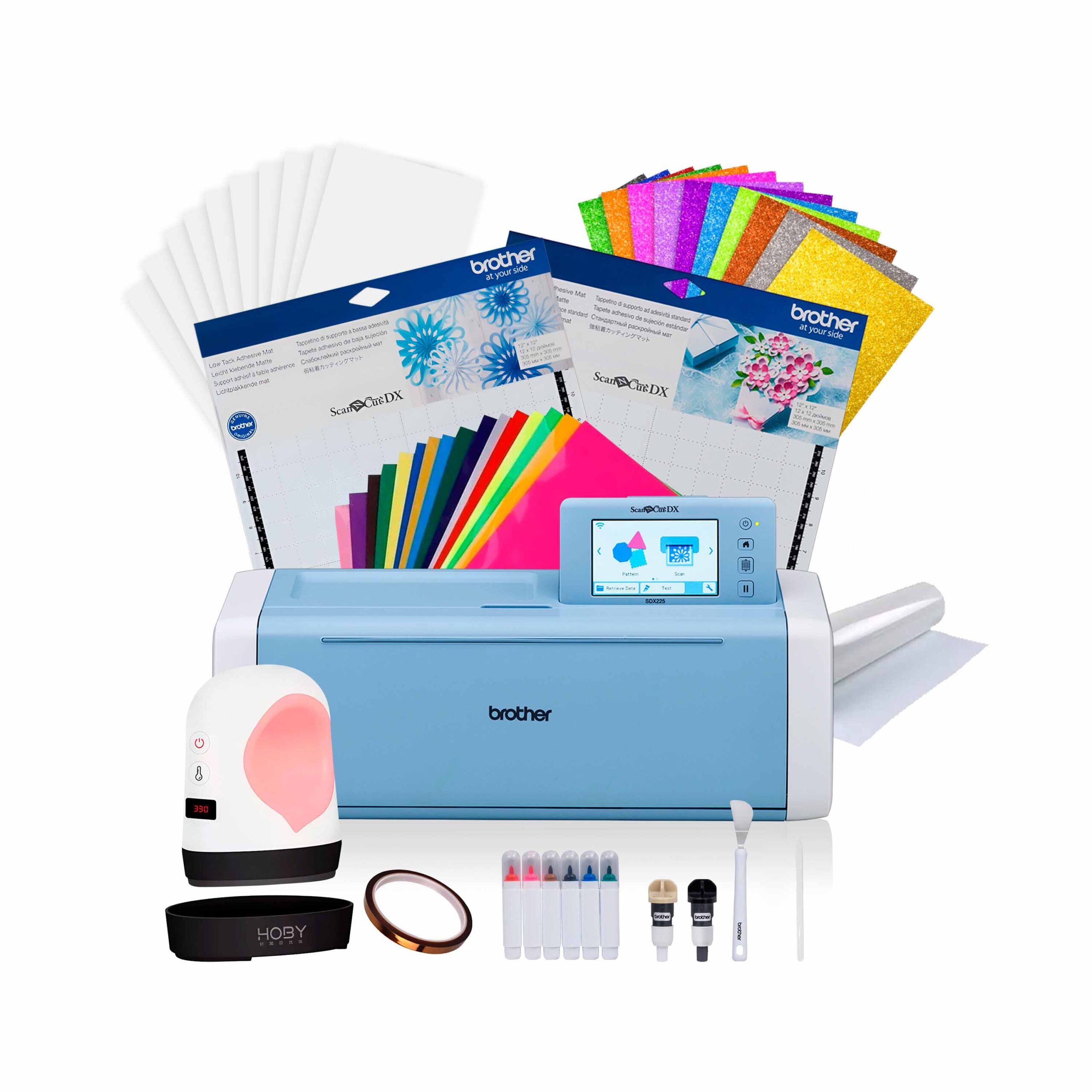 Kit 104020 Plotter de corte Scan SD225 Brother + Estampadora Mini Hoby