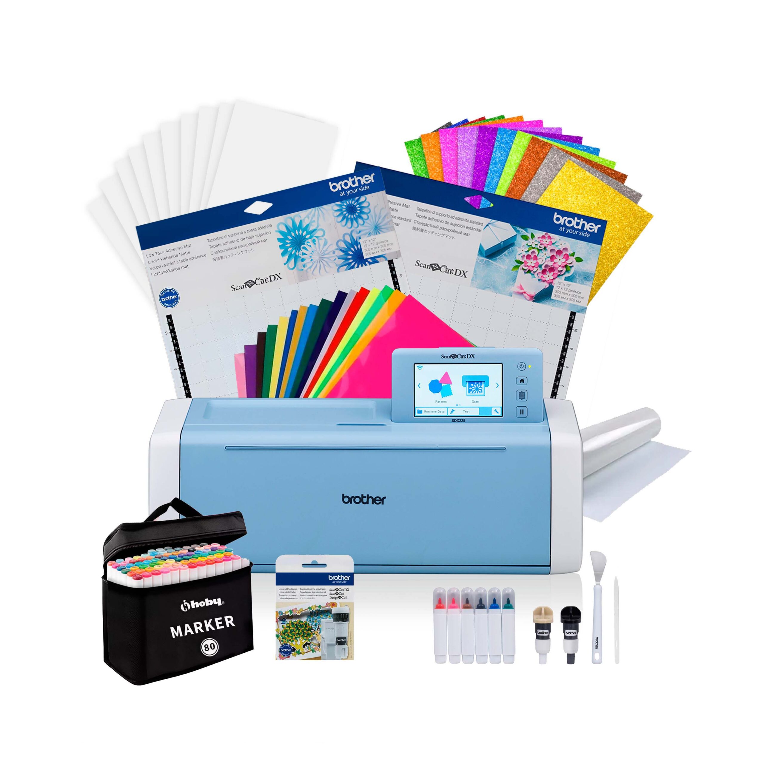 Plotter de corte Brother SDX 225, + Lapices marcadores Hoby x 80 unid, + regalos