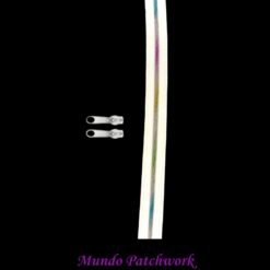 Cierre tornasol, ancho 2,5cm, separable 50 cm, con 2 carros color blanco