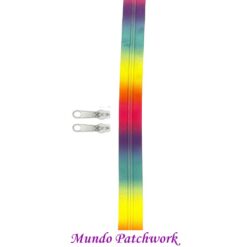 Cierre tornasol, ancho 3cm, separable 50 cm, con 2 carros color plata