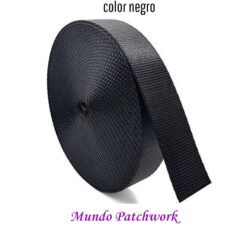 Rollo Huincha para mochila, mide 32mm x 50mt, color negro