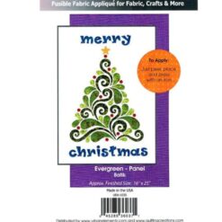 Panel Arbol Navideño con apliques de tela termoadhesivo en tela Batik