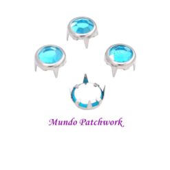 Tachas redonda color turquesa, mide 6 mm x 30 unid