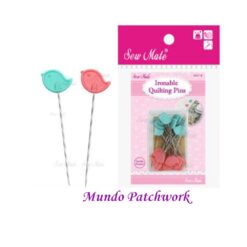 Alfileres para acolchar que se pueden planchar, figura pajaritos, mide 48,5mm