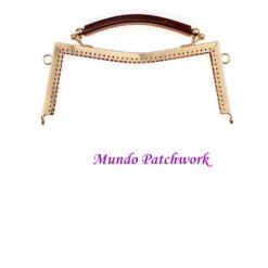 Manilla concavo para bolso metálica, mango plástico, mide 20,5 cm ancho, 12cm alto