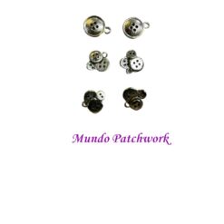 Tiradores metálicos para cierres, figura botones x 5 unidades