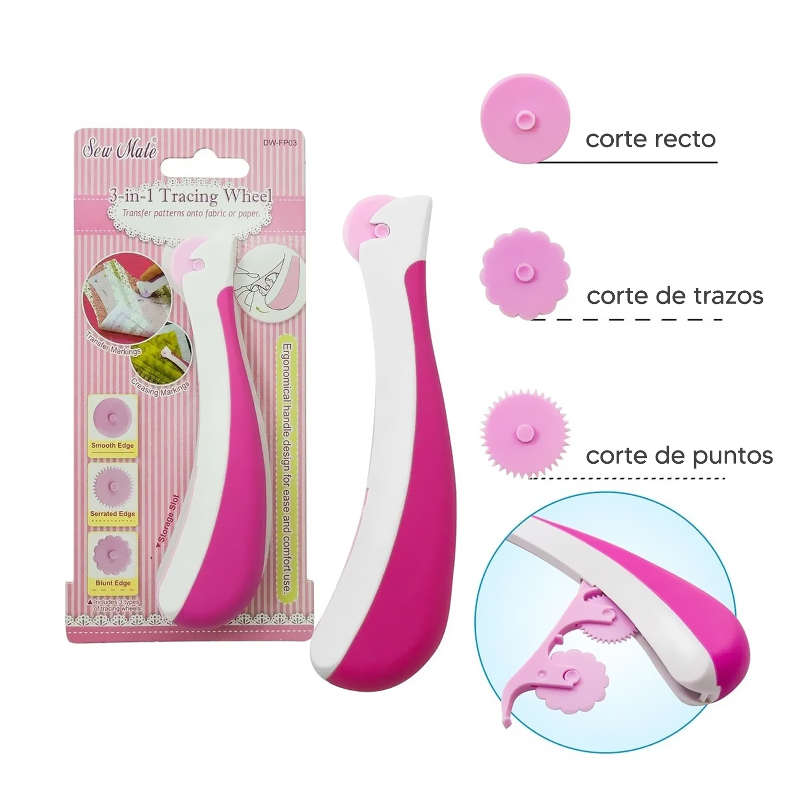 Rueda trazado 3 en 1 marca Sew Mate - Imagen 2