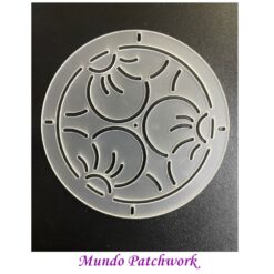 Plantilla acrílica redonda para Sashiko, mide 11 x 11cm