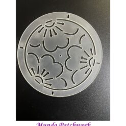 Plantilla acrílica redonda para Sashiko, mide 11 x 11cm