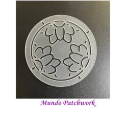 Plantilla acrílica redonda para Sashiko, mide 11 x 11cm