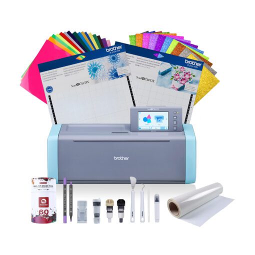 Kit ScanNCut SDX125 Brother + Tapete adherencia ligero + Soporte y cuchillo para materiales ligeros + set lapices Dual Brush x 60 unid + Soporte Universal